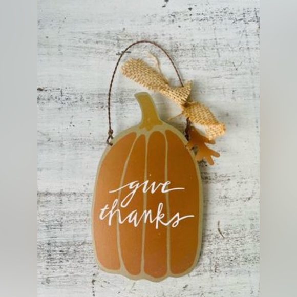 *Blessings Holiday Metal Pumpkin Ornaments Set of 2 - Picture 9 of 10